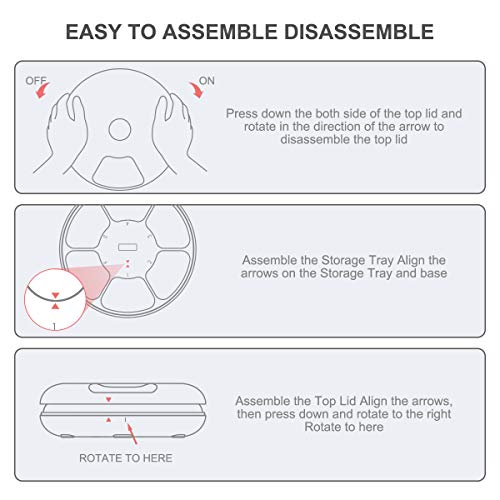 Pawsfiesta Automatic Pet Dog Cat Feeder with Programmable Digital Timer, 6-Meal Food Dispenser Trays, Power by USB or Battery, Portion Control, LCD Display, Feeds Wet or Dry Food