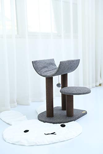 PetPals Cat Tree Cat Tower for Cat Activity with Scratching Postsand Toy Ball,Gray (Perch)
