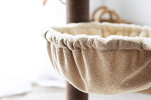 Catry, Cat Tree Hammock Bed with Natural Paper Rope Scratching Posts and Teasing Feather for Kitten (Version 1)