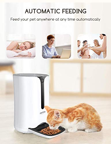Faroro 7L Automatic Cat Feeder Dog and Cat Food Dispenser with Programmable Timer, Portion Control and Distribution Alarms for 4 Meals Per Day