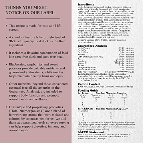 Taste of the Wild Grain Free High Protein Real Meat Recipe Lowland Creek Premium Dry Cat Food 5lb