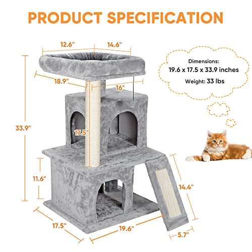 Nova Microdermabrasion 34 Inches Cat Tree Tower with Scratching Posts for Kittens House Furniture Trees