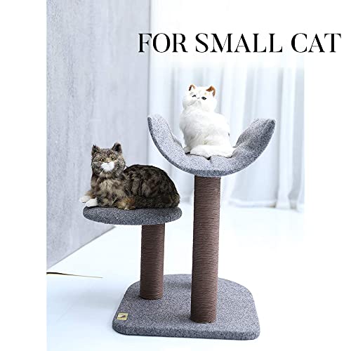 PetPals Cat Tree Cat Tower for Cat Activity with Scratching Postsand Toy Ball,Gray (Perch)