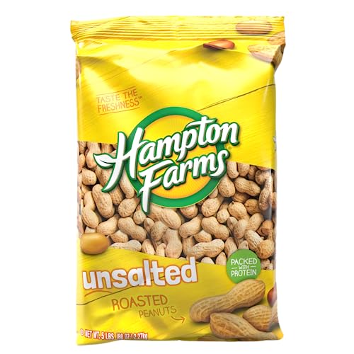 Hampton Farms No Salt Roasted In Shell Peanuts, 5 lb. Bag