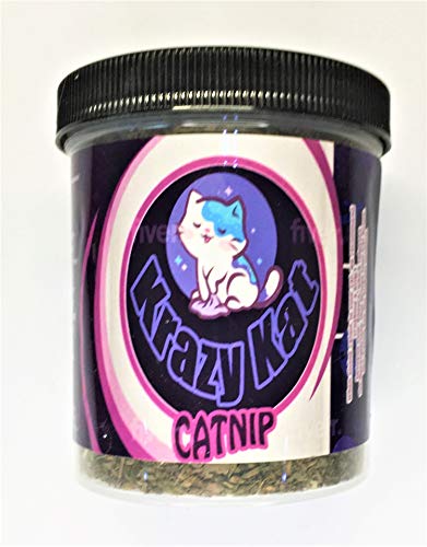 Krazy Kat Catnip 2 Oz net wt 100% Pure Unadulterated Catnip (Nepeta cataria) Cut Leaf, Buds, Stems and Seeds. Principal Constituent is Nepetalactone, which is What Makes Cats Respond to Catnip.
