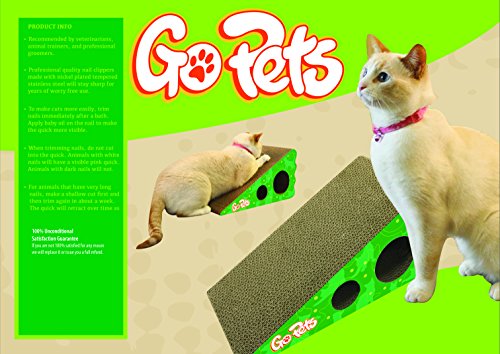 GoPets Premium Cat Scratcher, Wedge Shaped Corrugated Cardboard is Reversible Lasts 2X Longer Includes 1 Pack Catnip, Natural Incline More Ergonomic Than Scratching Post, Cutouts to Hide Toys