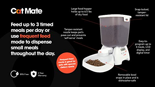 Ani Mate Cat Mate C3000 Automatic Dry Food Feeder for Cats & Small Dogs