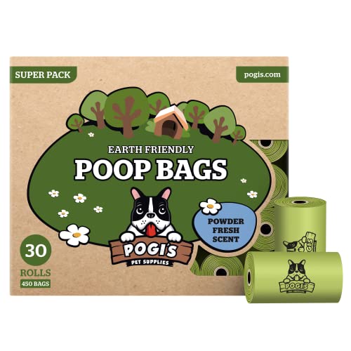 Pogis Poop Bags - 30 Rolls (450 Dog Poop Bags) - Scented, Leak-Proof, Earth-Friendly Poop Bags for Dogs