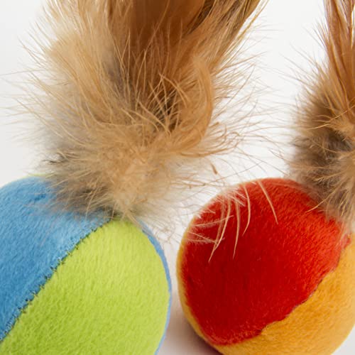 SmartyKat Flutter Ball Cat Toy Feather Ball 2 Pack