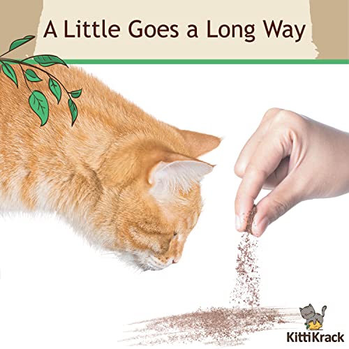 Twin Critters KittiKrack: Organic Silver Vine Catnip for Cats & Kittens 100%, All-Natural Silvervine Powder (15 Grams)| Wild Harvested with No Additives Or Preservatives
