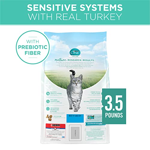 Purina ONE Sensitive Stomach, Sensitive Skin, Natural Dry Cat Food, Sensitive Skin & Stomach Formula - 3.5 lb. Bag