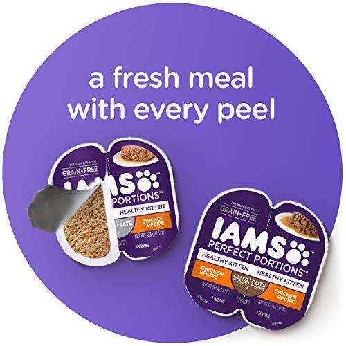 IAMS Proactive Health Healthy Kitten Dry Cat Food and Grain Free Paté Wet Cat Food, Chicken Recipes