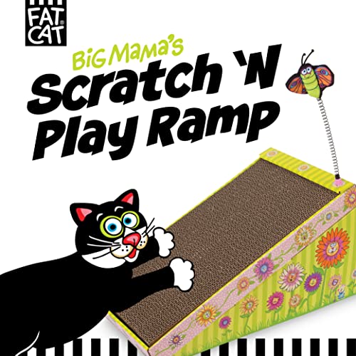 FATCAT Big Mama's Scratch 'n Play Ramp Reversible Cardboard Toy and Catnip Included