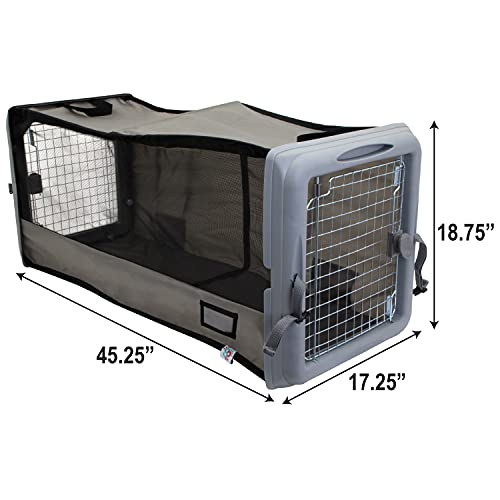 SportPet Designs Car Seat Pet Crate, Car Kennel, Pet Tube Kennel, Pop Open Crate, Gray (CM-10004-CS01)