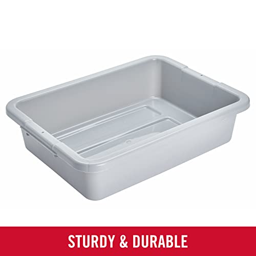 Rubbermaid Commercial Products FG334900GRAY Standard Bus/Utility Box, 4.625 Gal, Gray