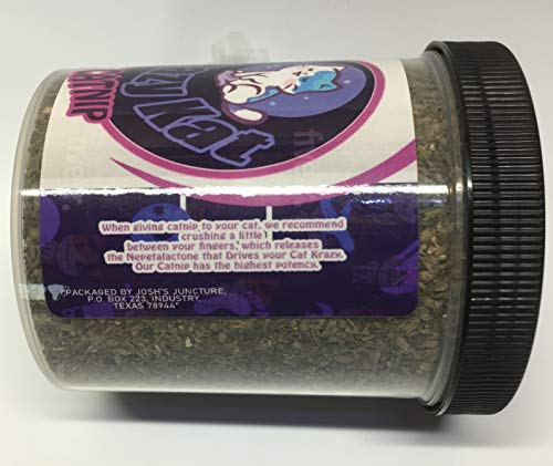 Krazy Kat Catnip 2 Oz net wt 100% Pure Unadulterated Catnip (Nepeta cataria) Cut Leaf, Buds, Stems and Seeds. Principal Constituent is Nepetalactone, which is What Makes Cats Respond to Catnip.