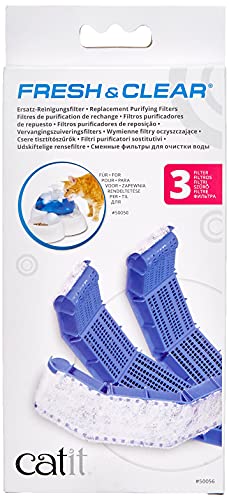 Catit Drinking Fountain Replacement Carbon Filter Cartridge for Fresh & Clear Drinking Fountain - 3-Pack