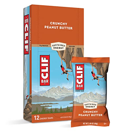 CLIF BAR - Energy Bars - Crunchy Peanut Butter - (2.4 Ounce Protein Bars, 12 Count)