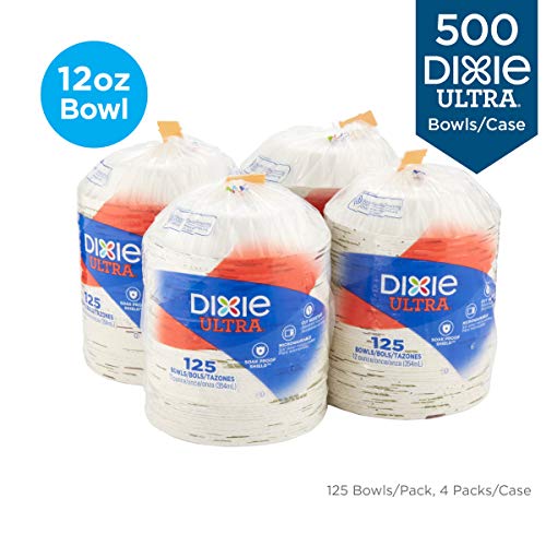 Dixie Ultra Heavy-Weight 12 oz. Paper Bowl by GP PRO (Georgia-Pacific), Pathways, SXB12WS, (125 Bowls Per Pack, 4 Packs Per Case)