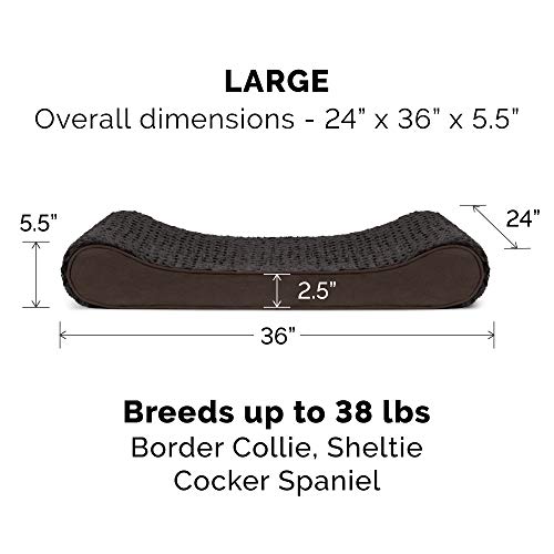 Furhaven Pet Dog Bed - Orthopedic Ultra Plush Faux Fur Ergonomic Luxe Lounger Cradle Mattress Contour Pet Bed w/ Removable Cover for Dogs & Cats, Chocolate, Large