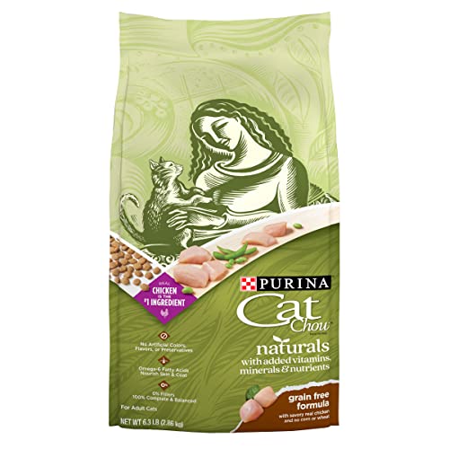 Purina Cat Chow Grain Free, Natural Dry Cat Food, Naturals With Real Chicken - 6.3 lb. Bag