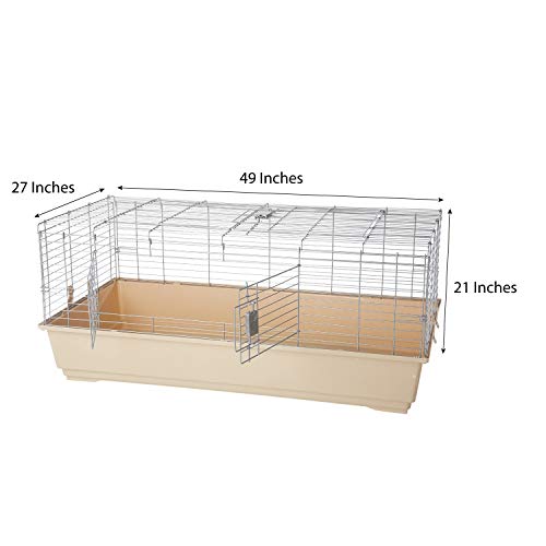 AmazonBasics Small Animal Cage Habitat With Accessories - 49 x 27 x 21 Inches, Jumbo