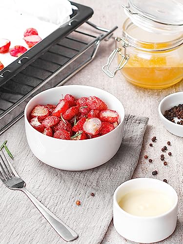 DOWAN 22 Ounce Cereal Bowls, White Bowls Set for Soup, Desserts, Ice Creams, 6 Packs, White