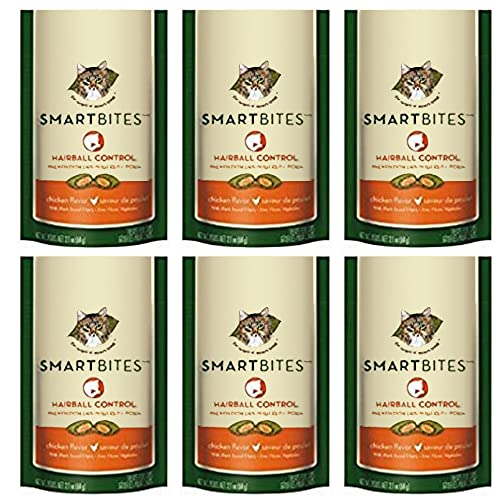 HDP Greenies Feline Smartbites Hairball Control Chicken (6 Packages / 2.1 Ounces per Pack)