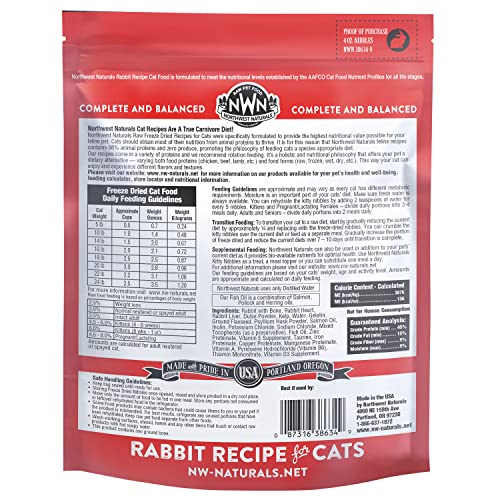 Northwest Naturals Freeze-Dried Cat Nibbles Rabbit Recipe 4 Ounces