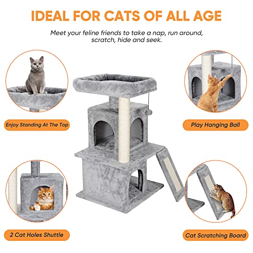 Nova Microdermabrasion 34 Inches Cat Tree Tower with Scratching Posts for Kittens House Furniture Trees