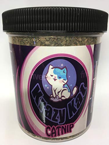 Krazy Kat Catnip 2 Oz net wt 100% Pure Unadulterated Catnip (Nepeta cataria) Cut Leaf, Buds, Stems and Seeds. Principal Constituent is Nepetalactone, which is What Makes Cats Respond to Catnip.