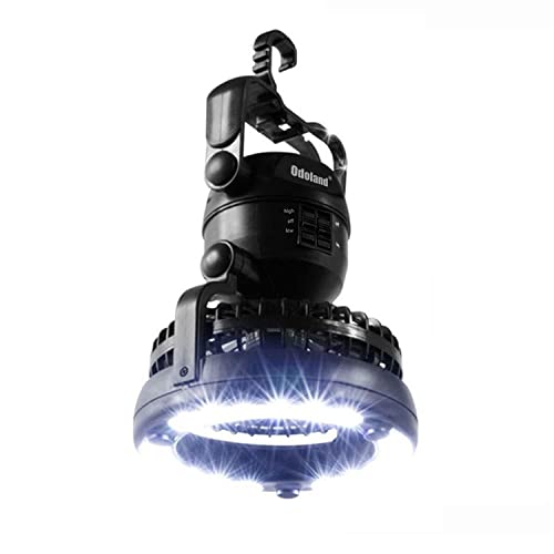 Odoland Portable LED Camping Lantern with Ceiling Fan - Hurricane Emergency Survival Kit