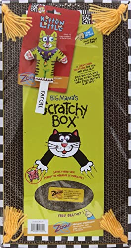 Petmate FATCAT Big Mama's Scratchy Box Cardboard Cat Scratcher, Catnip Toy Included