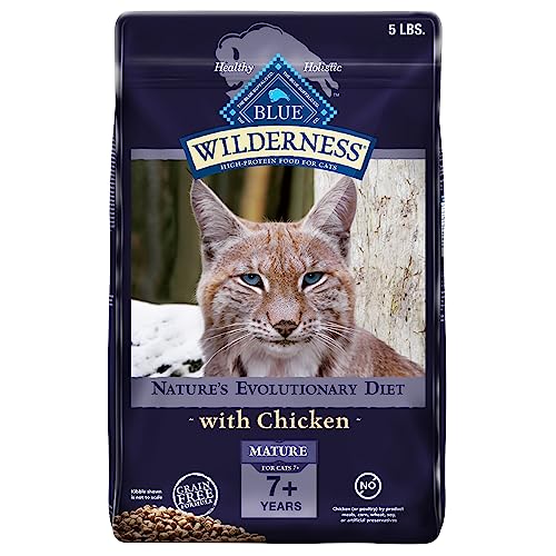 Blue Buffalo Wilderness High Protein Grain Free, Natural Mature Dry Cat Food, Chicken 5-lb
