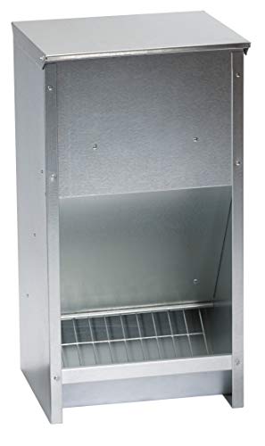 Little Giant Large Steel Poultry Feeder Galvanized High Capacity Poultry Feeder, 25 lbs (Item No. 171267)