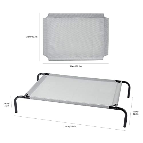 AmazonBasics Cooling Elevated Pet Bed, Medium (43 x 26 x 7.5 Inches), Grey