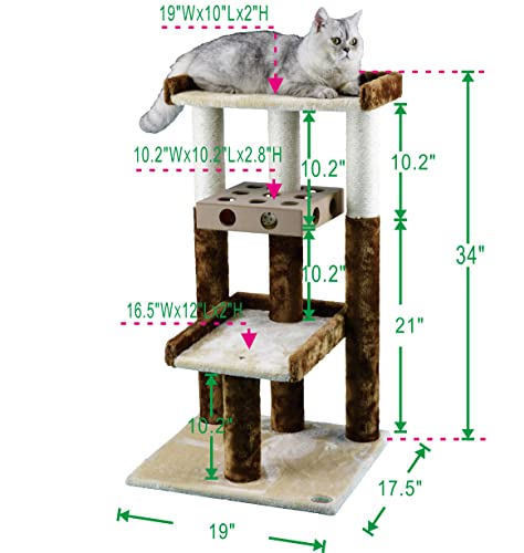 Go Pet Club IQ Busy Box Cat Tree, 19" x 20.5" x 34.5"