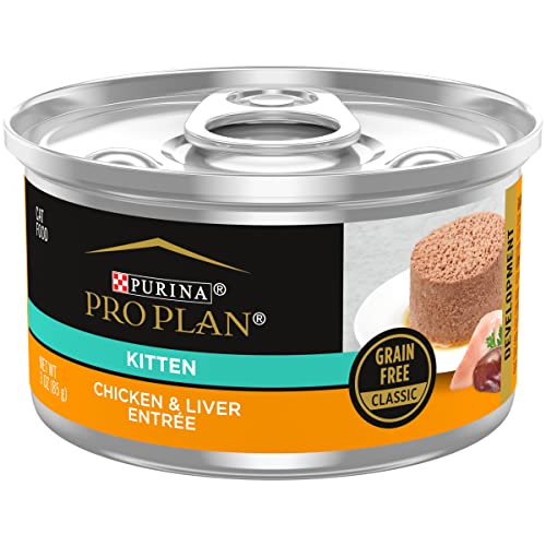 Purina Pro Plan Grain Free, Natural Pate Wet Kitten Food, TRUE NATURE Chicken & Liver Entree - (24) 3 oz. Pull-Top Cans