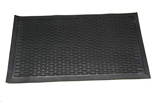 Ottomanson Rubber Collection Doormat, 24"X36", Charcoal