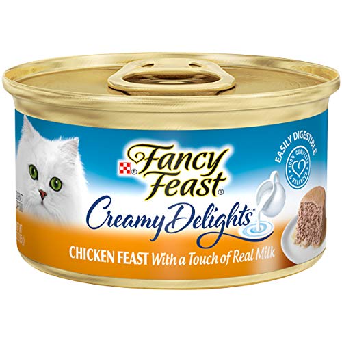 Purina Fancy Feast Pate Wet Cat Food, Creamy Delights Chicken Feast With a Touch of Real Milk - (24) 3 Ounce Cans