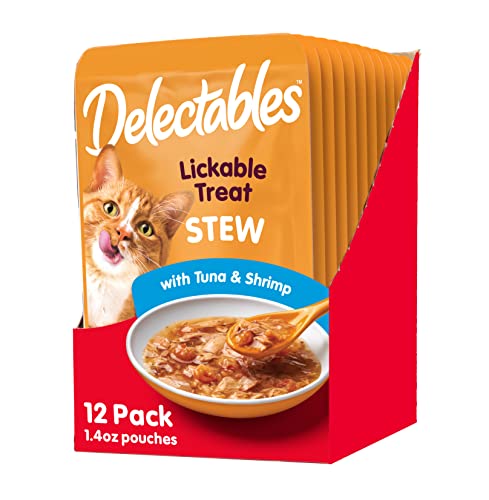 Delectables Stew Lickable Wet Cat Treats - Tuna and Shrimp-12 pack