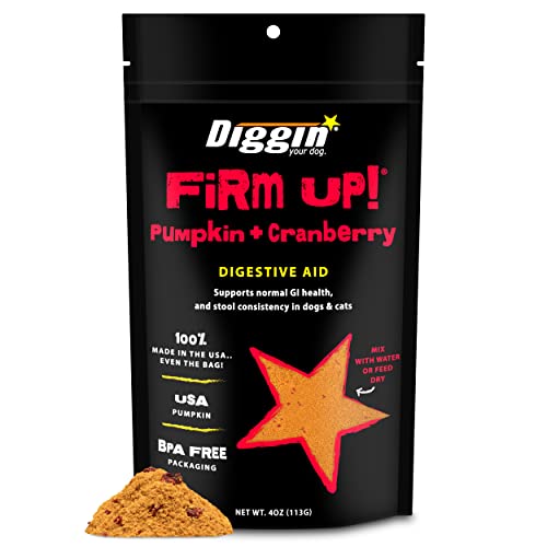Diggin Your Dog | Firm Up! | Cranberry Pumpkin Super Supplement | GMO free | Digestive & Urinary Tract Support | 4oz Bag