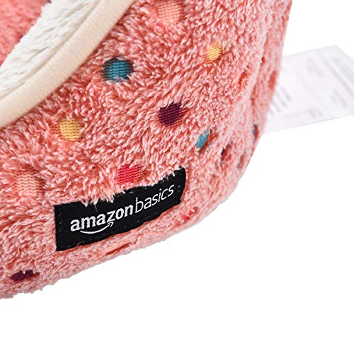 AmazonBasics Cuddler Bolster Pet Bed, Small (19 x 15 Inches), Pink Polka Dots