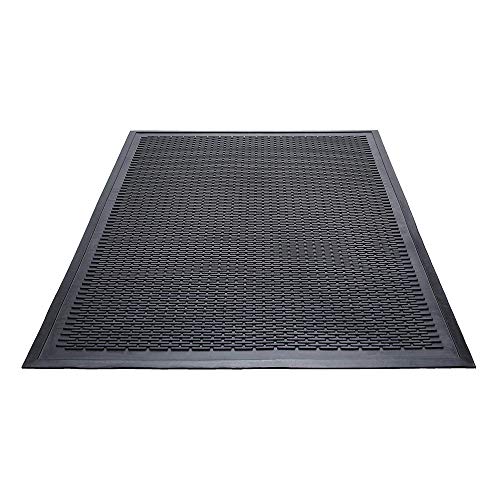 Ottomanson Rubber Collection Doormat, 24"X36", Charcoal
