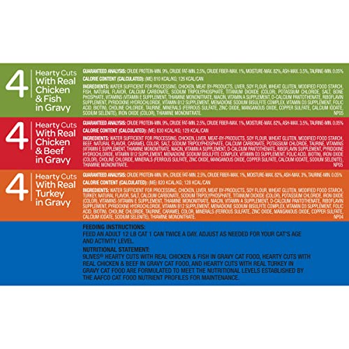 9Lives Gravy Favorites Wet Cat Food Variety Pack, 5.5Oz Cans (Pack Of 12), Pack