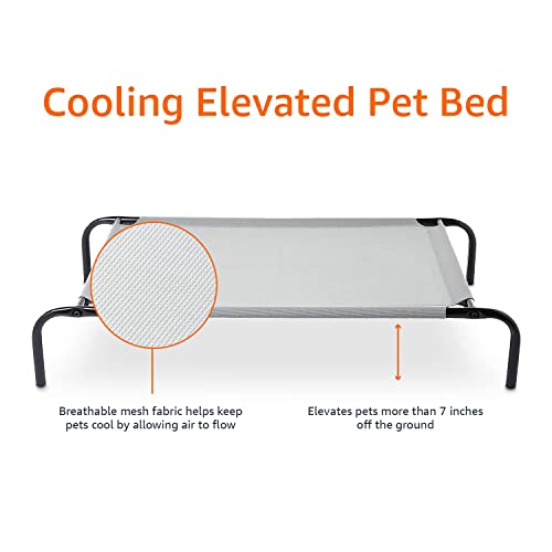 AmazonBasics Cooling Elevated Pet Bed, Medium (43 x 26 x 7.5 Inches), Grey