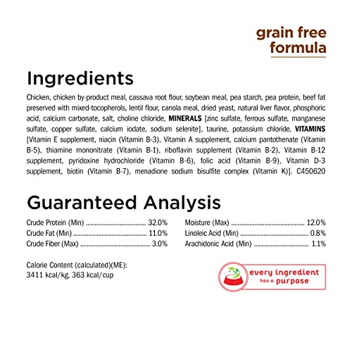 Purina Cat Chow Grain Free, Natural Dry Cat Food, Naturals With Real Chicken - 6.3 lb. Bag