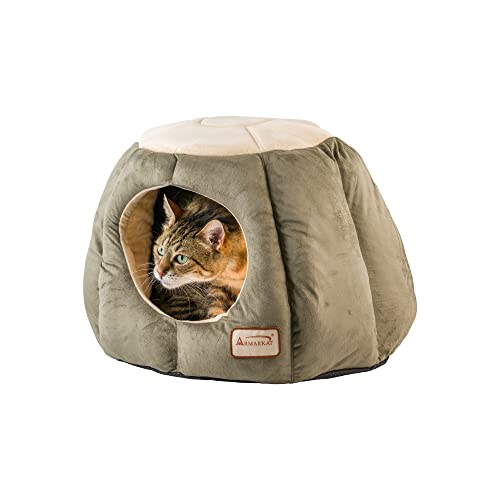 Armarkat Cat Bed, Laurel Green and Beige
