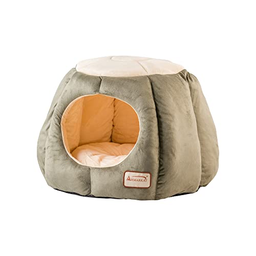 Armarkat Cat Bed, Laurel Green and Beige