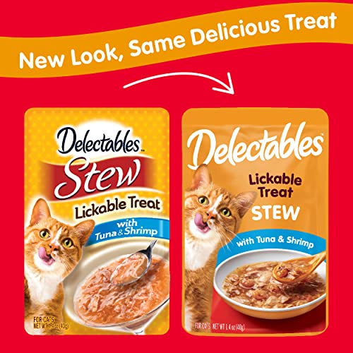 Delectables Stew Lickable Wet Cat Treats - Tuna and Shrimp-12 pack